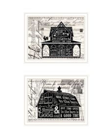 Trendy Decor 4U "Try Reading this House and Barn!" Framed Wall Art for Living Room, Wall Art Print for Home Decor, Bedroom Wall Art by Cindy Jacobs