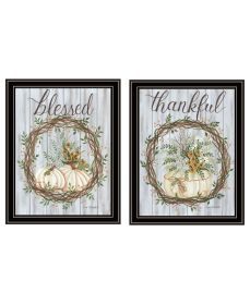 Trendy Decor 4U "Thankful and Blessed for the Fall" Framed Wall Art for Living Room, Wall Art Print for Home Decor, Bedroom Wall Art by Lisa Kennedy