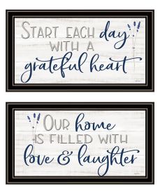 Trendy Decor 4U "Grateful Heart" Framed Wall Art for Living Room, Wall Art Print for Home Decor, Bedroom Wall Art by Susie Boyer