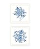 Trendy Decor 4U "Delph Designs of Blue and White Florals" Framed Wall Art for Living Room, Wall Art Print for Home Decor