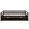Daybed with Trundle Frame Set, Twin Size, Espresso