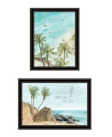Trendy Decor 4U "Wild and Free" In the Ocean Breeze! Framed Wall Art for Living Room, Wall Art Print for Home Decor, Bedroom Wall Art by Cindy Jacobs (Color: as Pic)