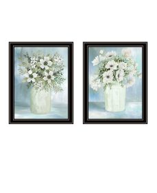 Trendy Decor 4U "Country Crock of Florals and Berries" Framed Wall Art for Living Room, Wall Art Print for Home Decor (Color: as Pic)